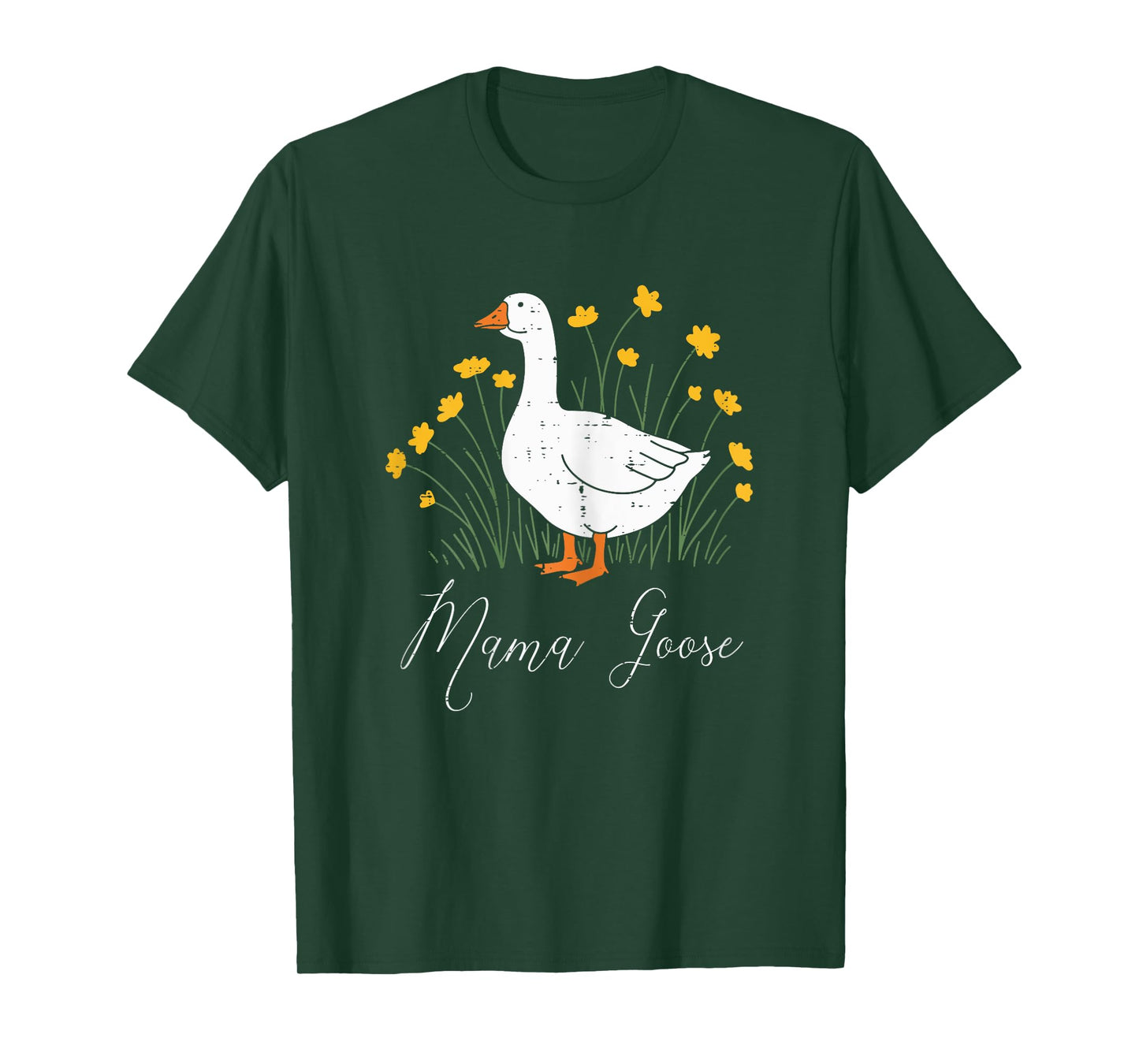 Mama Goose Yellow Flowers Cute Mom Mommy Mothers Day Women T-Shirt