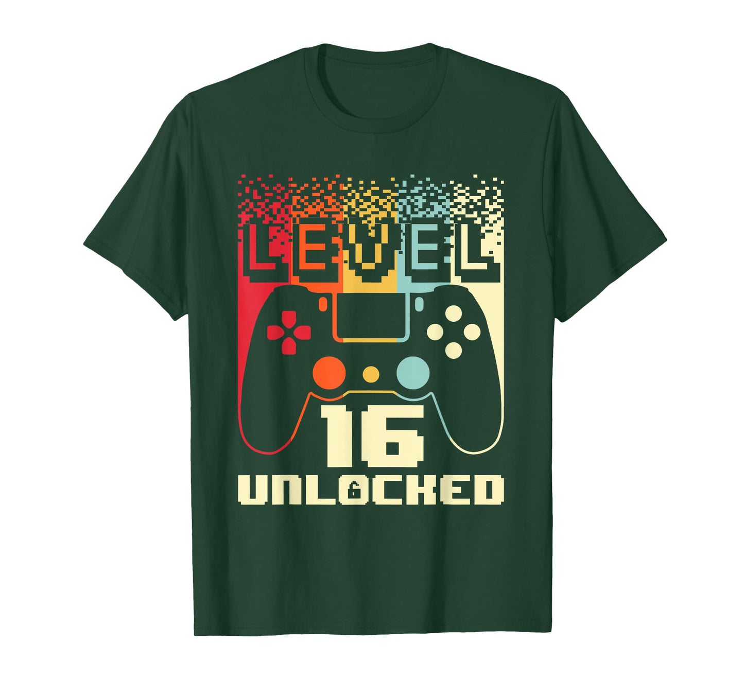 16th Birthday For Boys Level 16 Unlocked Gamer 16 Year Old T-Shirt