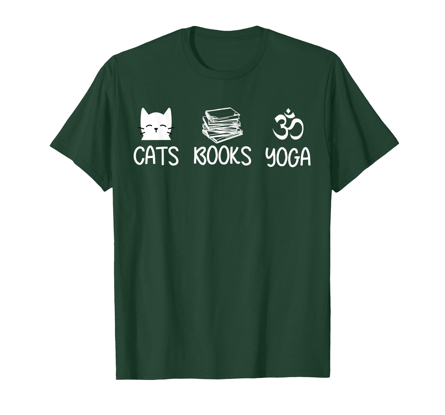 Cats Books Yoga Lover T Shirt Cat Reading Meditation Namaste Men Women Kids T-Shirt