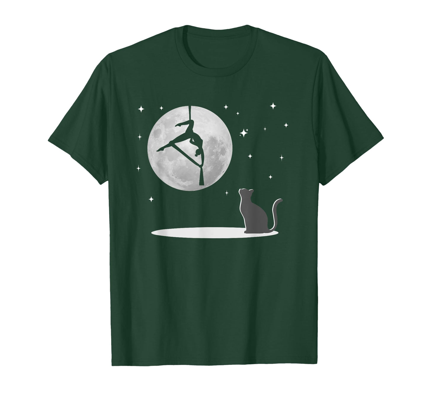 Fly Aerial Yoga Hammock Silks, Stars and Moon Cat, Cat Lover T-Shirt for Men Women Girls Kids