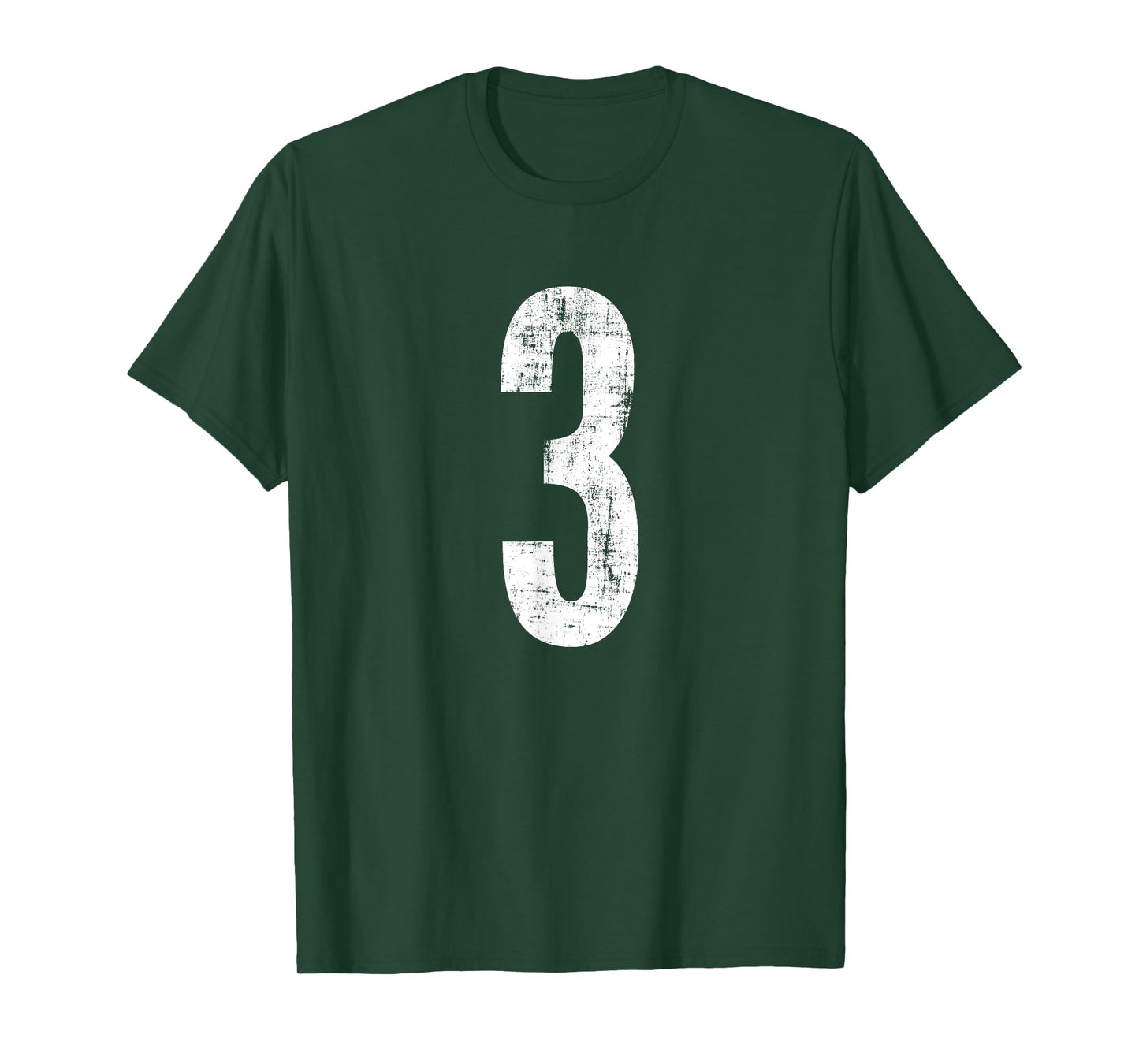 Number 3 Three Distressed Vintage Sport Team Player's T-Shirt