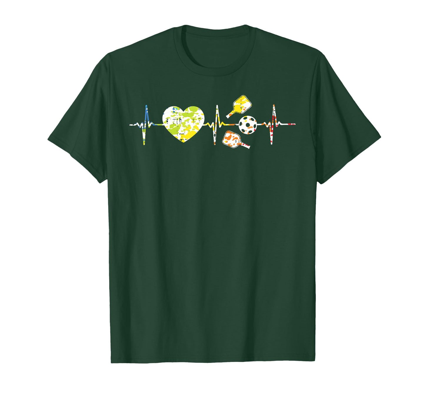 Pickleball Heartbeat Heart Love Pickle Ball Men Women Kids T-Shirt
