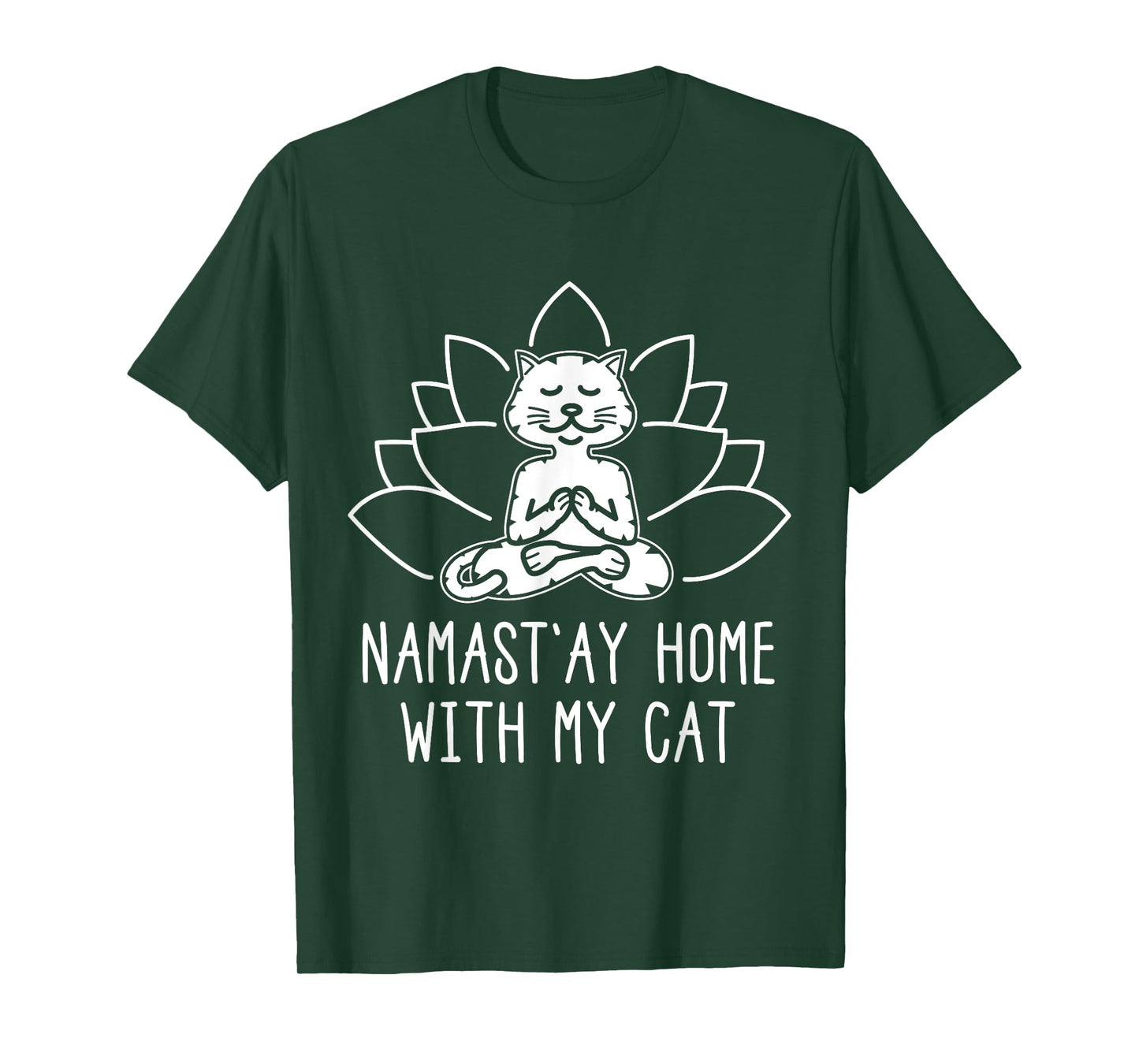 Cute Cat Yoga Shirt Namaste Home With My Cat T-Shirt for Men Women