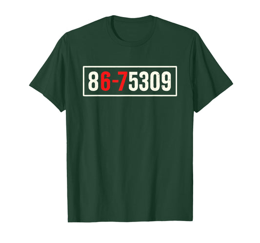867-5309 Six Seven 6-7 Meme Vintage 80's Music T-Shirt