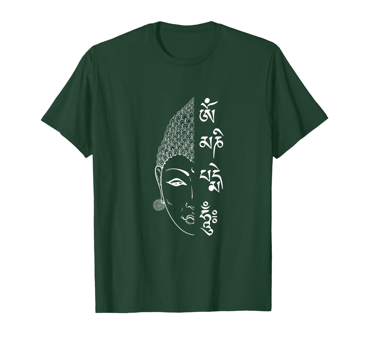 Buddha T-Shirt with Tibetan Mantra Om Mani Padme Hum T-Shirt