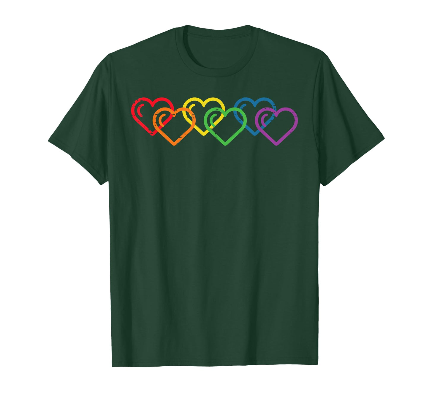 Gay Pride Month Hearts LGBTQ Ally Rainbow Men Women T-Shirt