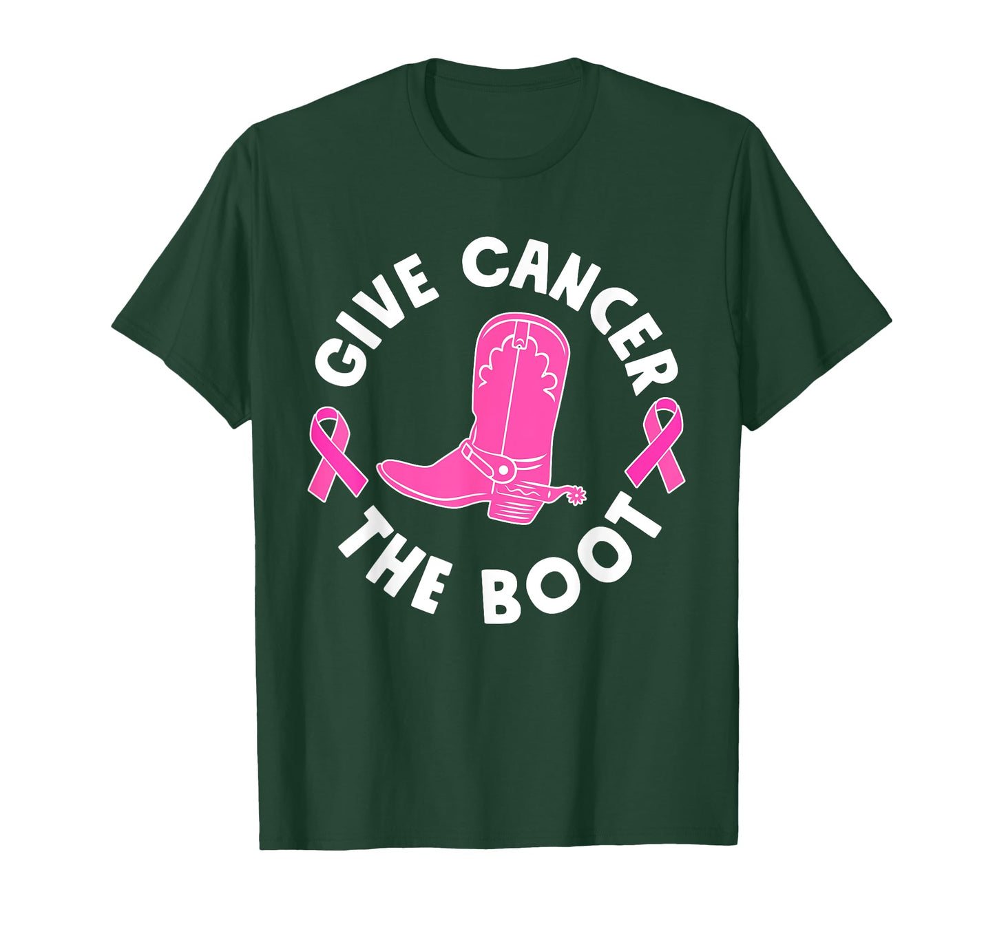 Give Cancer The Boot Westers Cowgirl Boots Breast Cancer T-Shirt