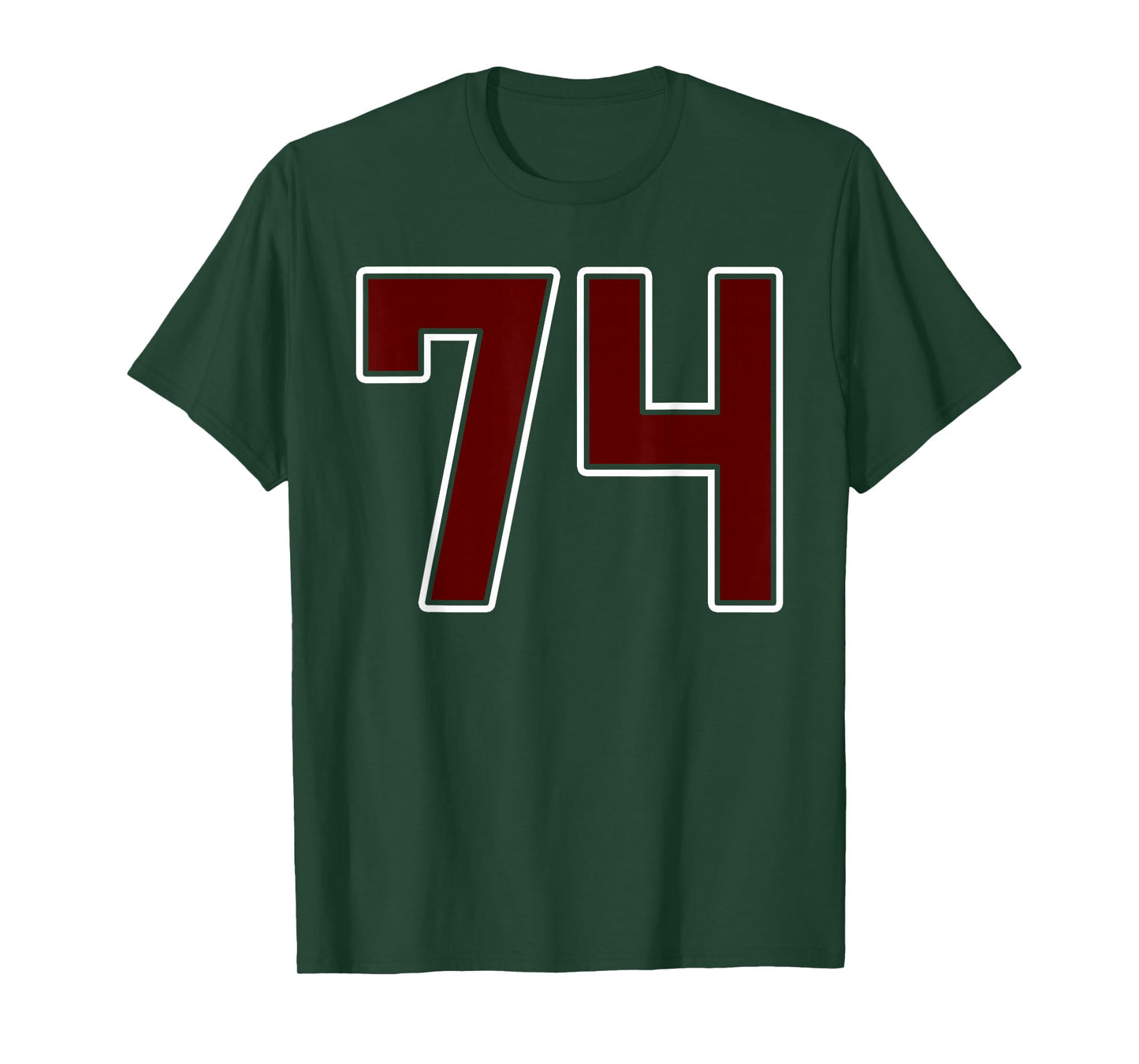 Maroon and White Number 74 Jersey Player Uniform #74 Fan T-Shirt