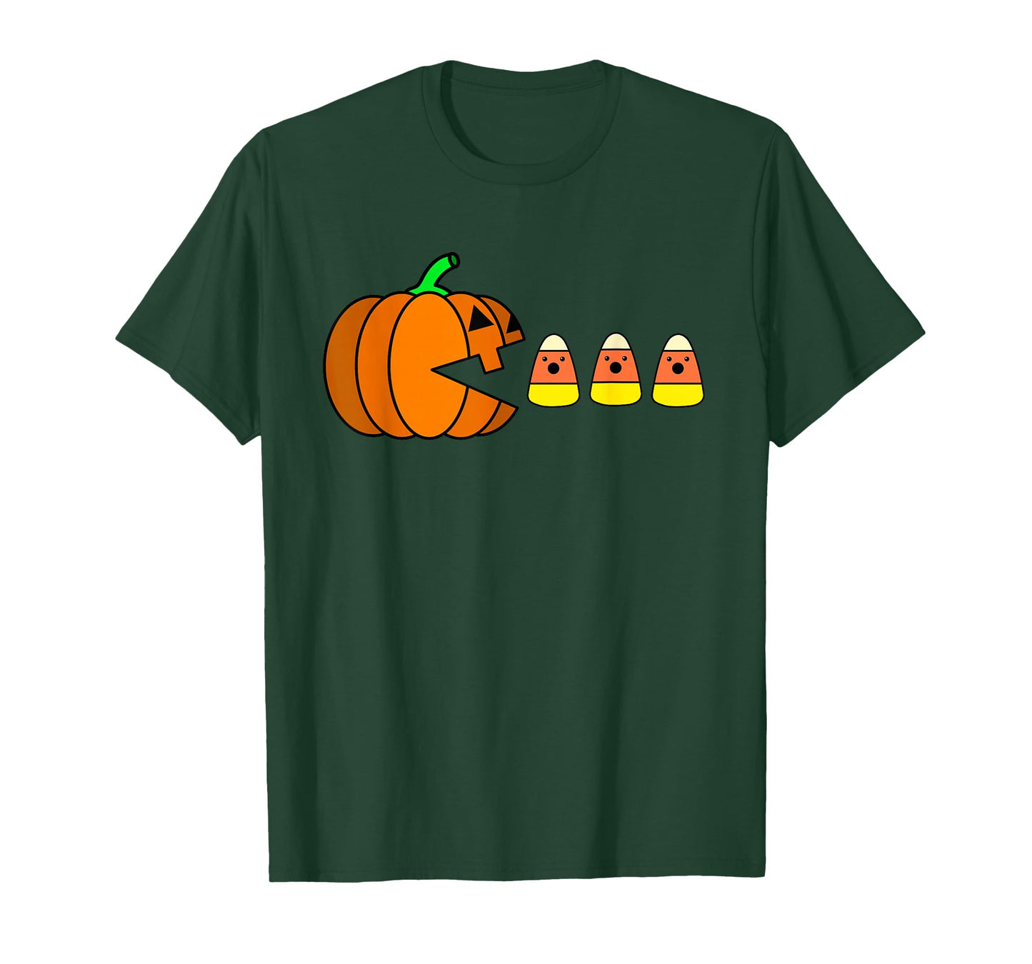 Funny Halloween Pumpkin Eating Candy Corn Gamer Men Kids T-Shirt