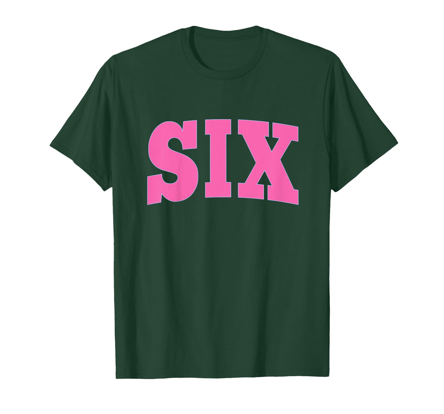 Six Bold Pink Design 6th Birthday 6-Year-Old Girl T-Shirt