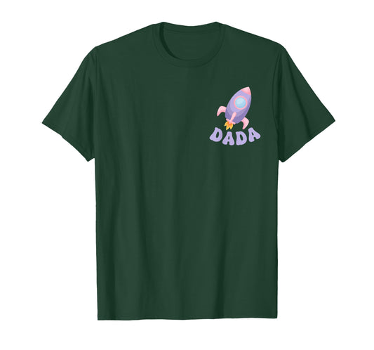 Two The Moon Dada of The Birthday Girl Astronaut Family T-Shirt