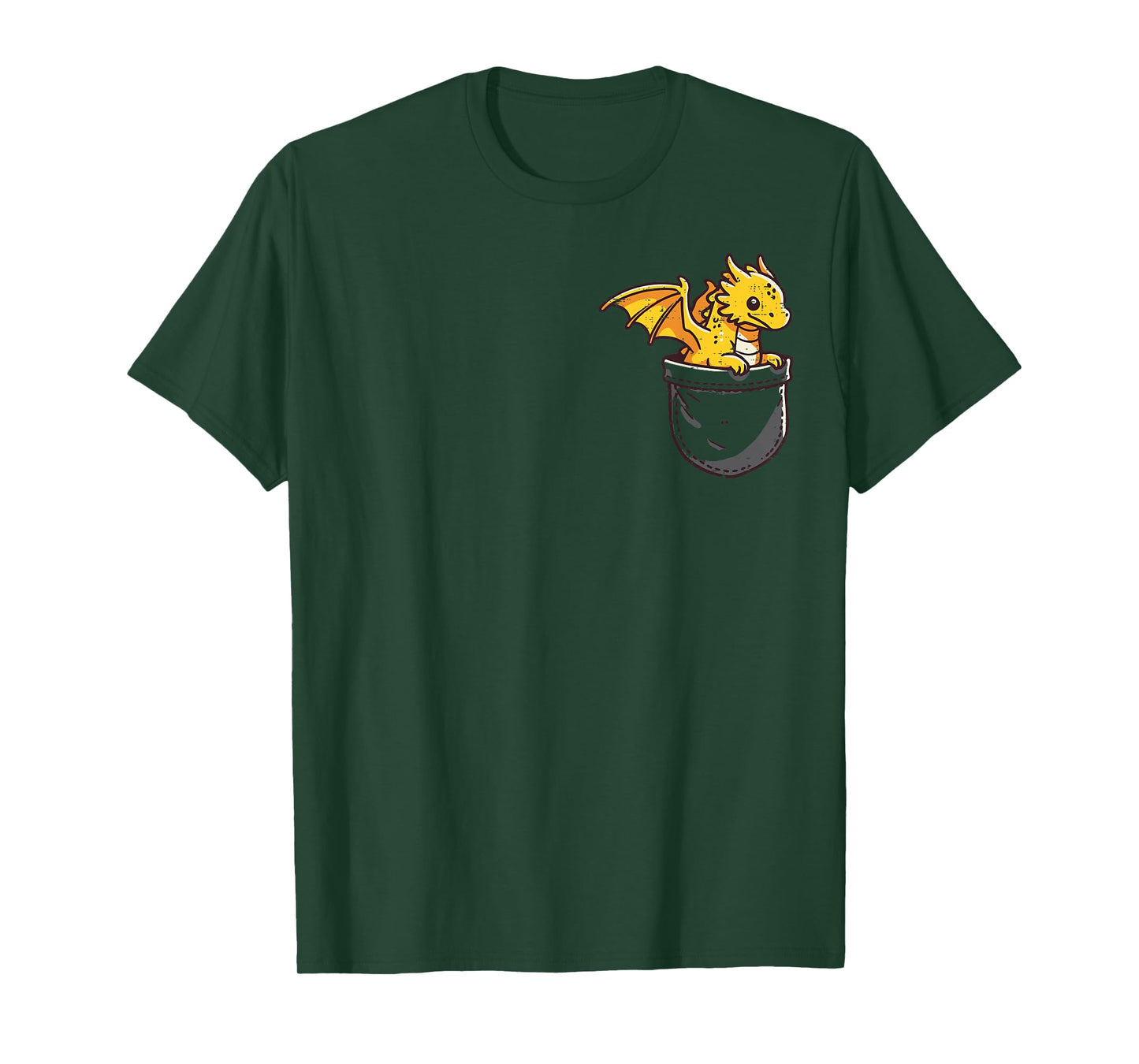 Baby Dragon Pocket Cute Fantasy Mythical Kids Men Women T-Shirt