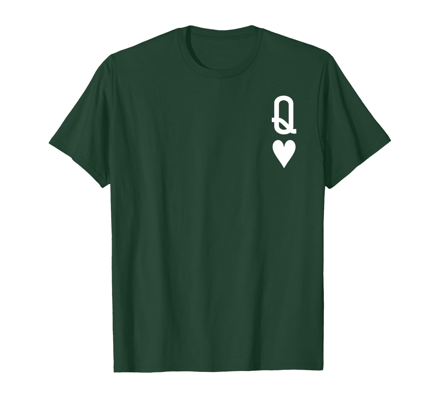 Queen of Hearts King of Heart Couple Matching Women Letter Q T-Shirt