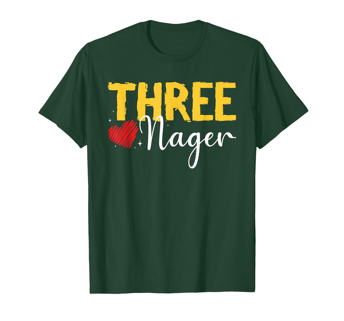 Kids Three Nager Threenager 3rd Birthday Boy Third Birthday T-Shirt