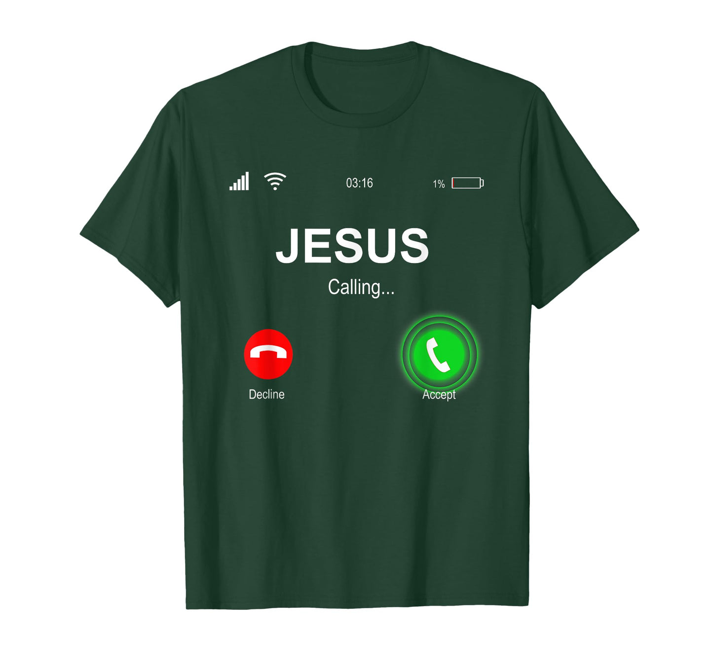 Christian Shirts | JESUS CALLING Funny Accept Decline Jesus T-Shirt