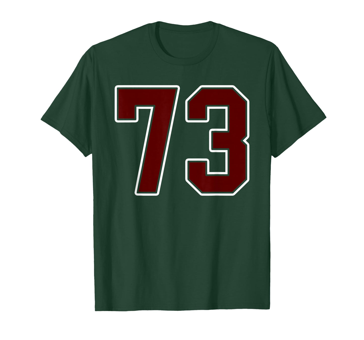 Maroon and White Number 73 Jersey Player Uniform #73 Fan T-Shirt