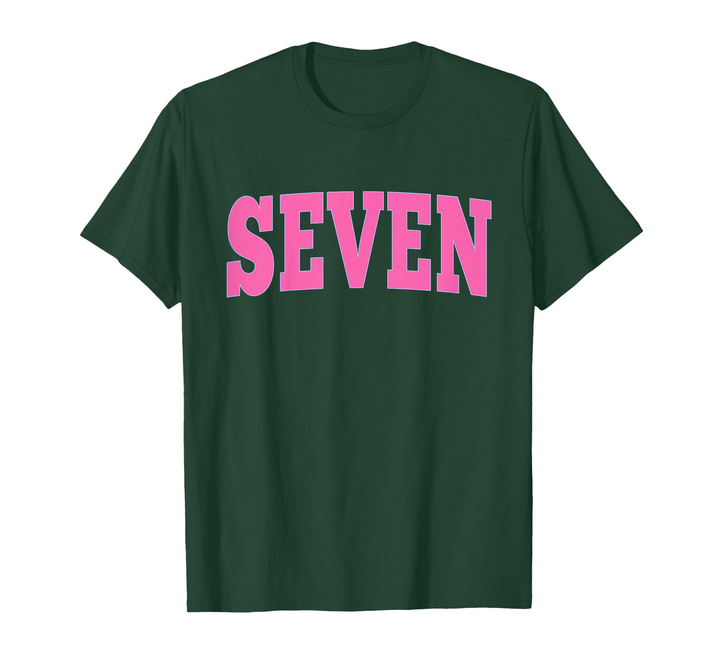 Seven Bold Pink Design 7th Birthday 7-Year-Old Girl T-Shirt