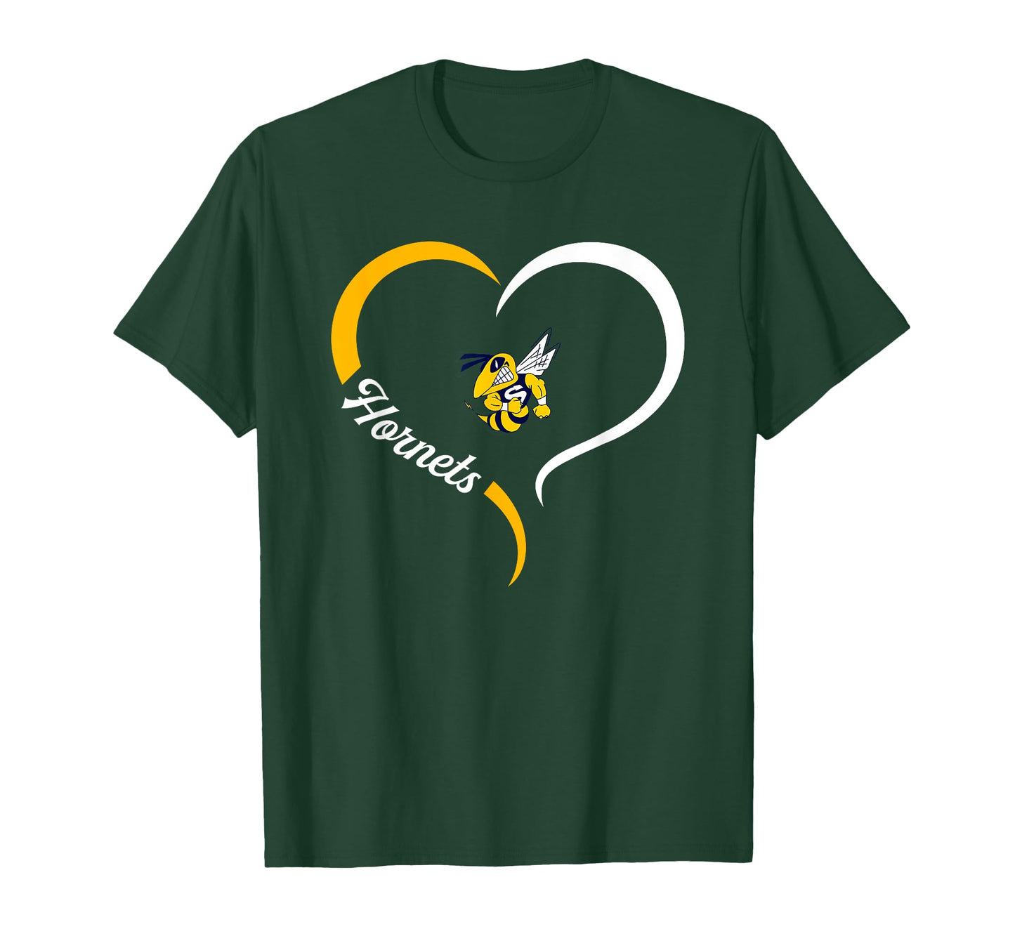 Saline Hornets Logo Half Heart Slogan HS T-Shirt