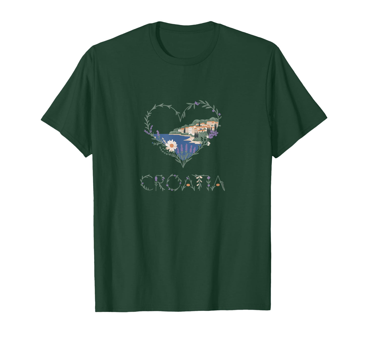 Croatia Floral Heart - Croatian Lover’s Souvenir T-Shirt