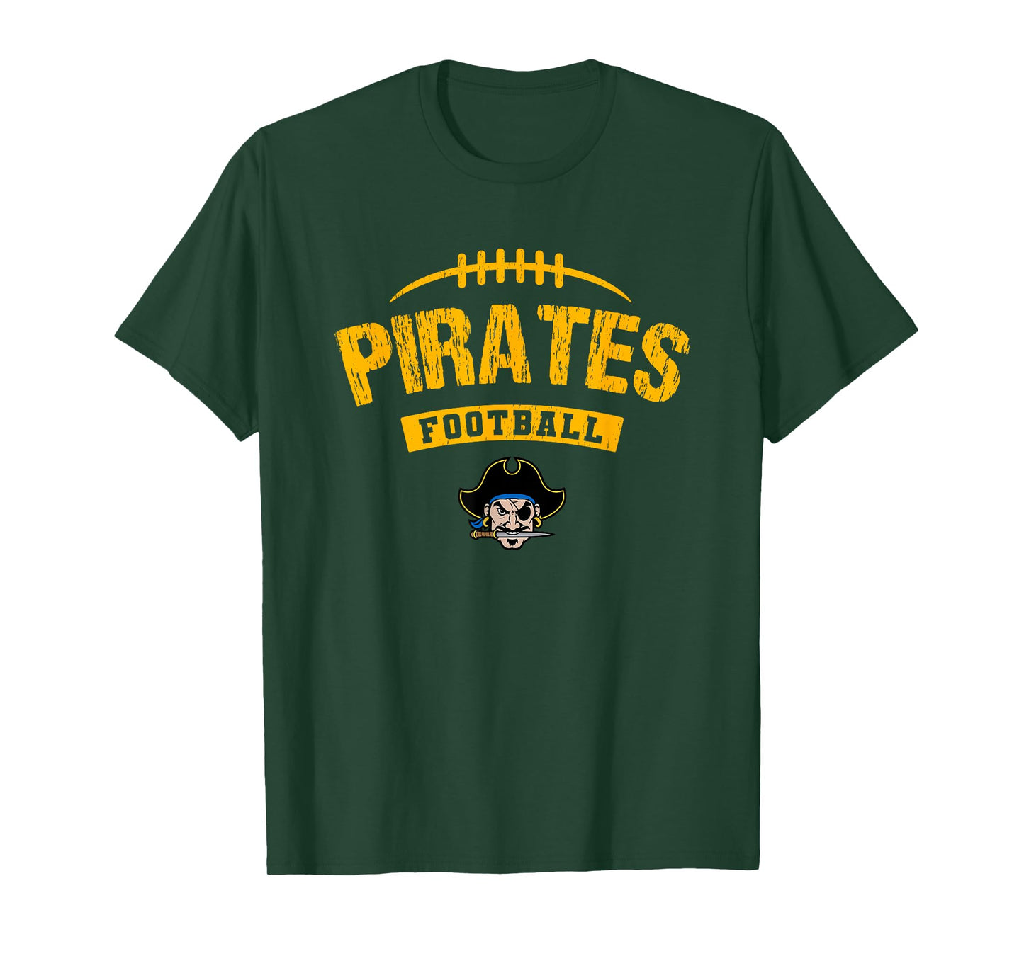 Fernandina Beach Pirates Logo Football Distressed HS T-Shirt