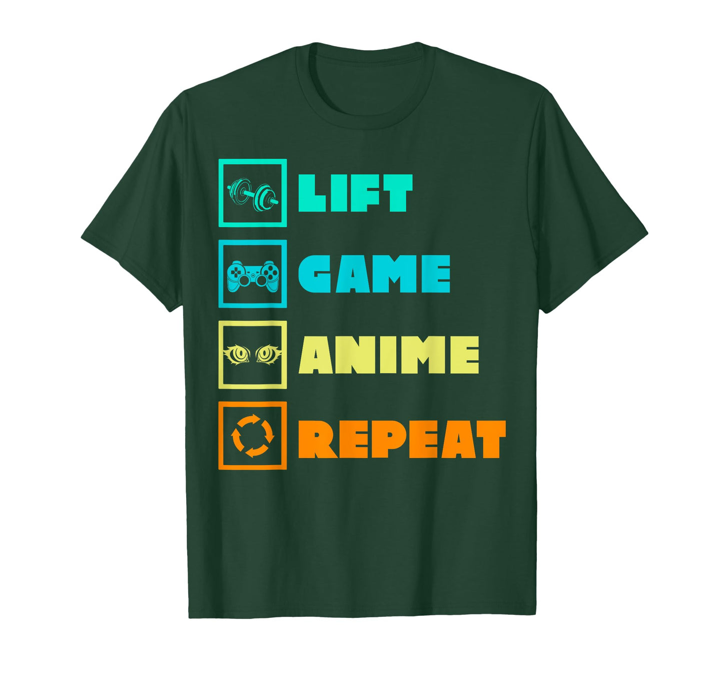 Lift Game Anime Repeat Funny Gym Humor Anime Lover Gamer T-Shirt