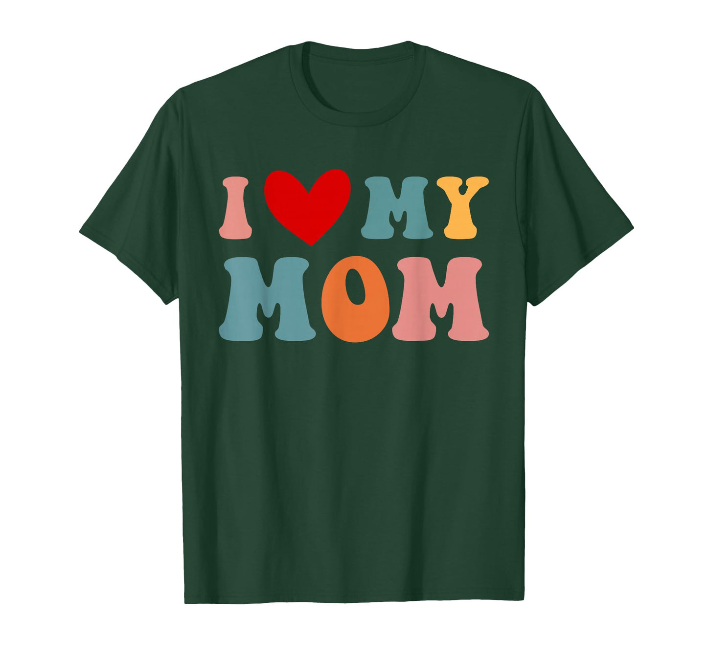 Retro I Love My Mom Best Mother in the World Mothers Day T-Shirt