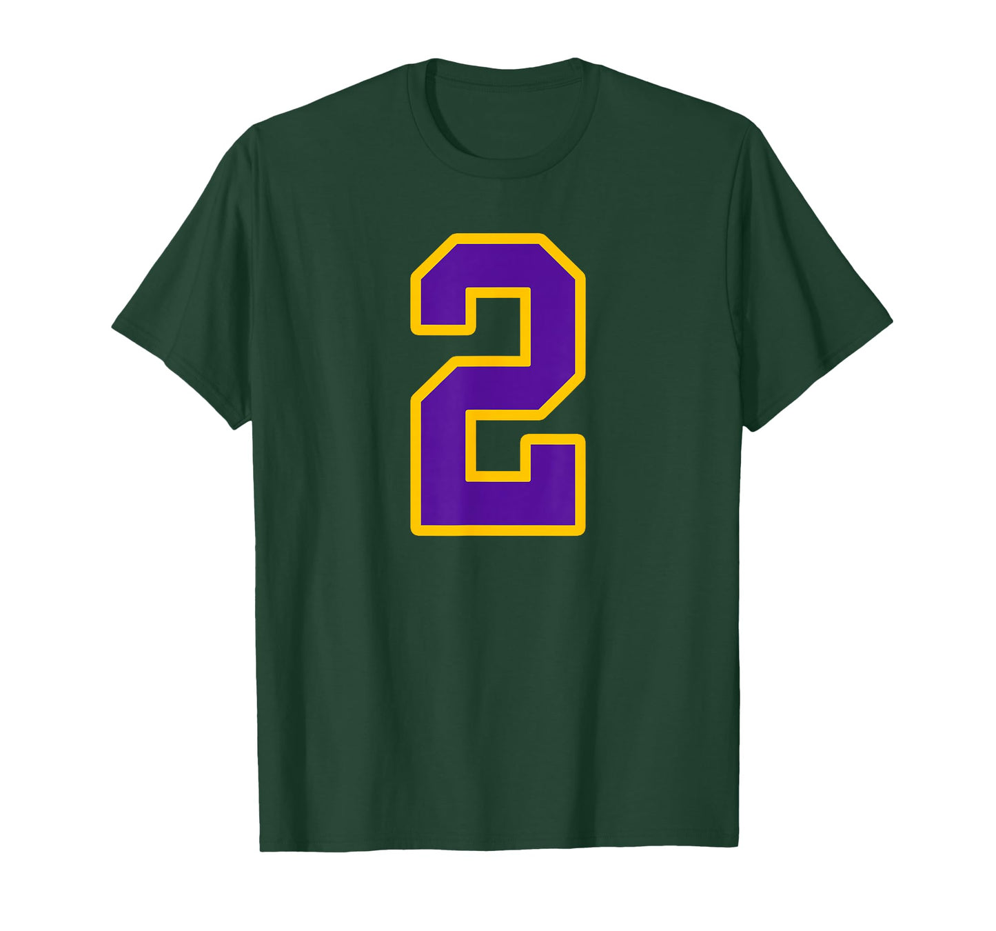 Purple and Gold Number 2 Jersey Player Uniform #2 Fan T-Shirt