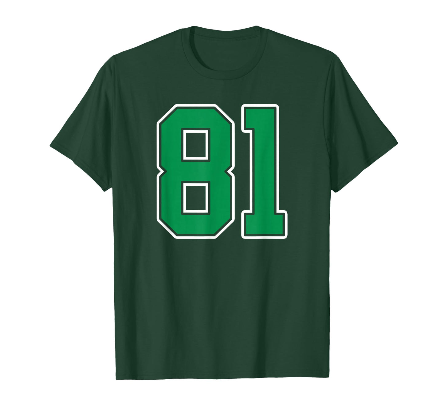 Kelly Green White Number 81 Jersey Player Uniform #81 T-Shirt
