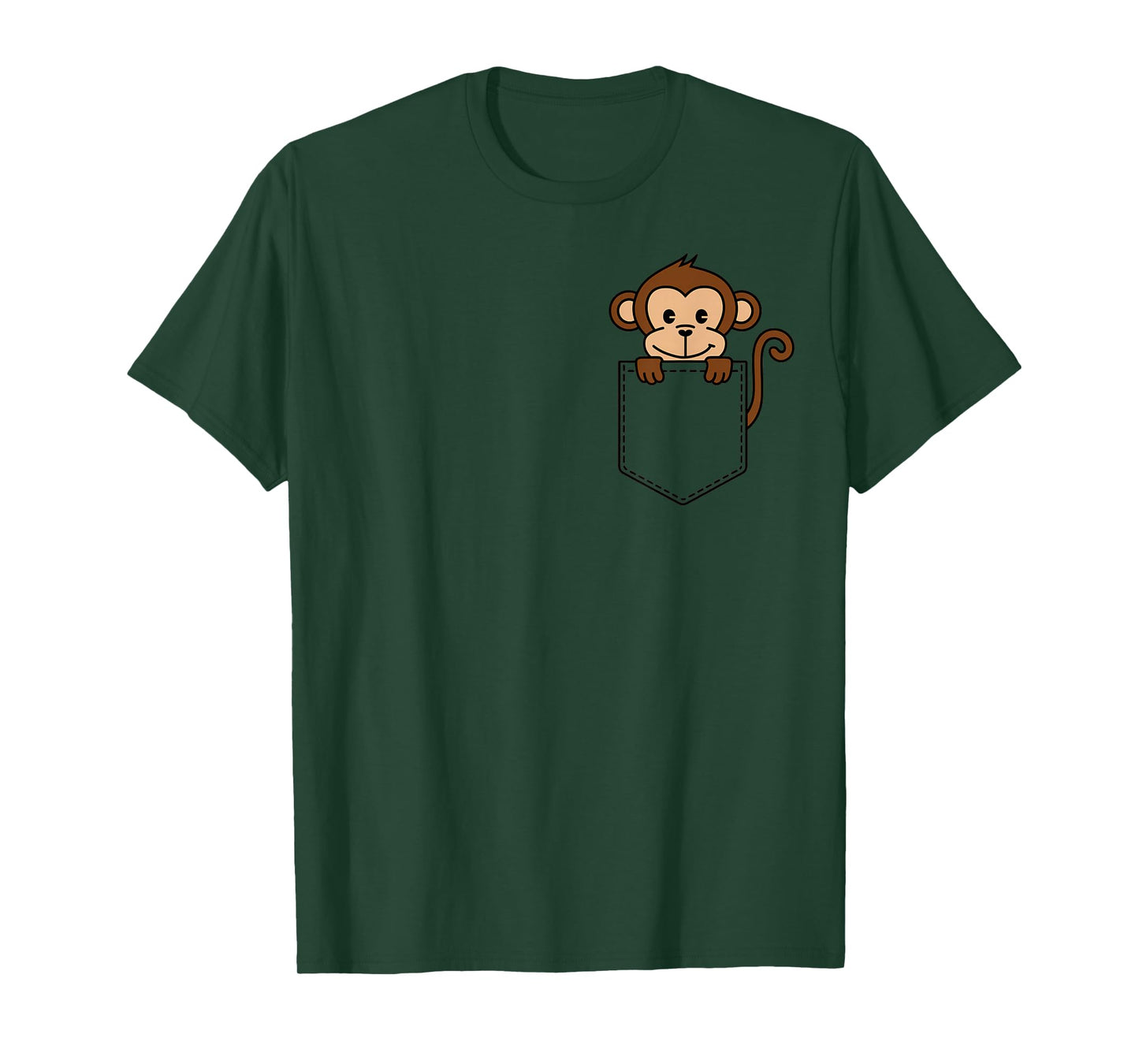 Boys Girls Toddler Cute Zoo Animal Monkey in Pocket Kids T-Shirt
