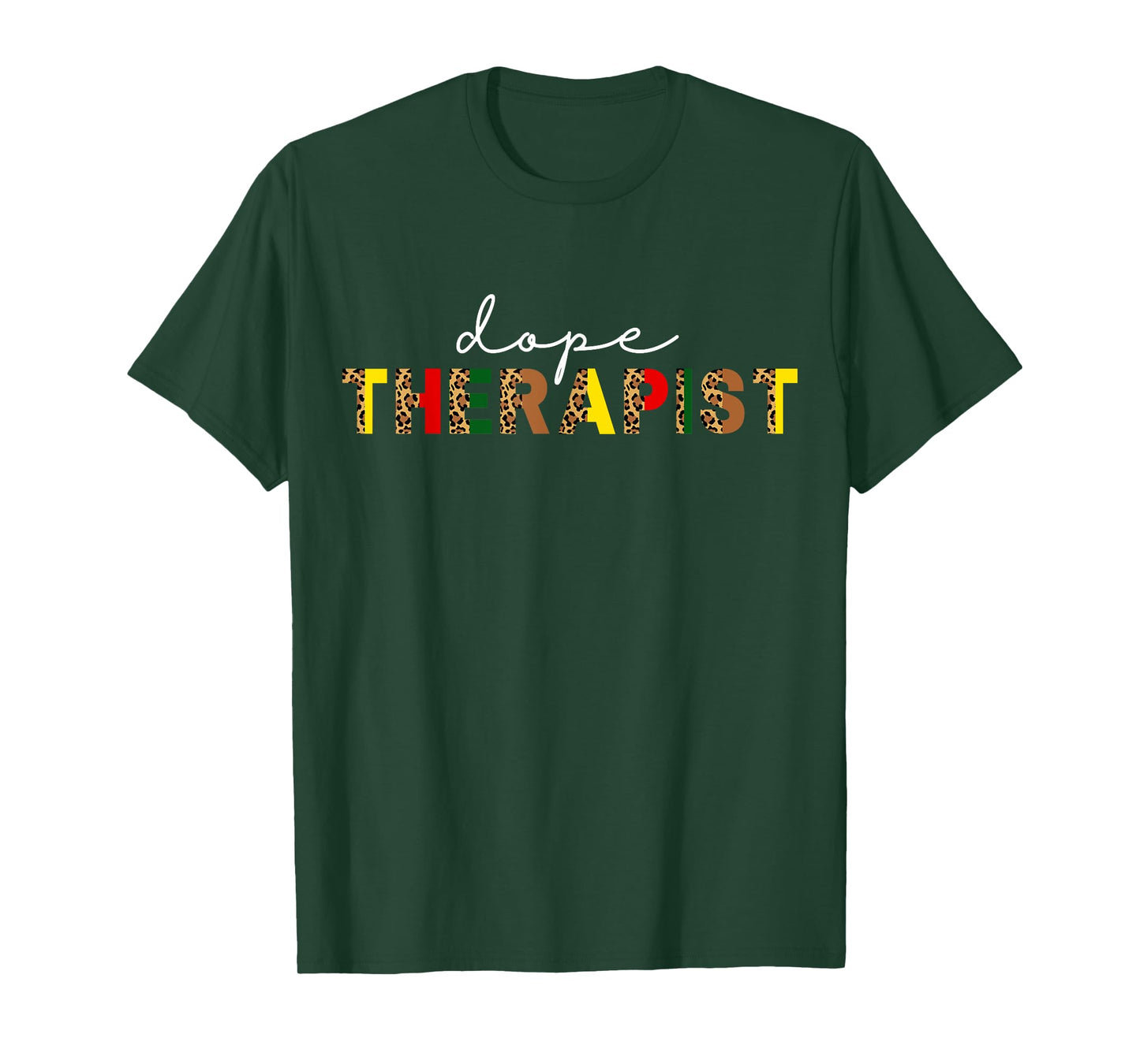 Dope Therapist Counselor Leopard Print Black Social Worker T-Shirt