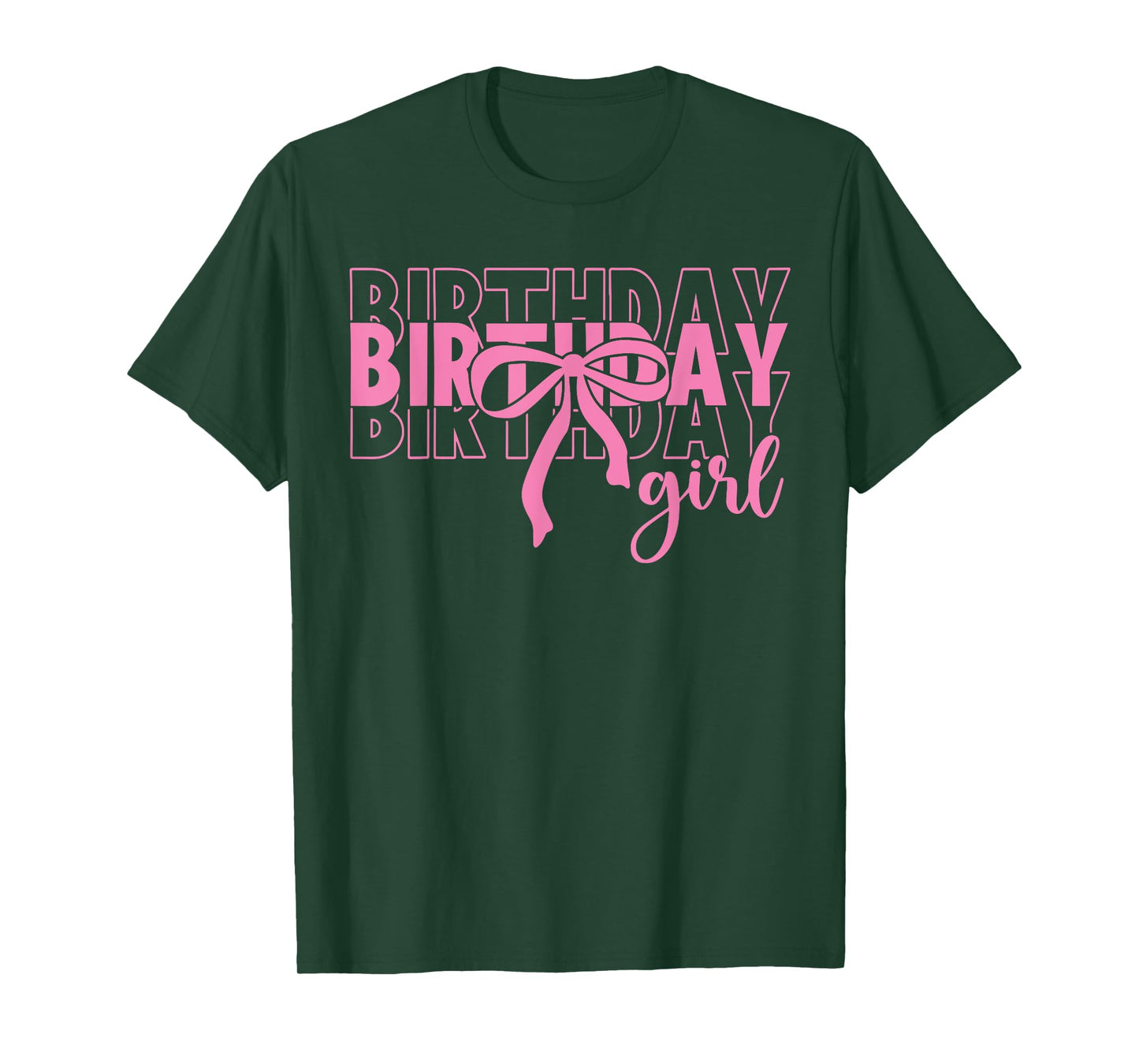 Birthday Girl Pink Coquette Bow Kids Girls Women Party Bday T-Shirt