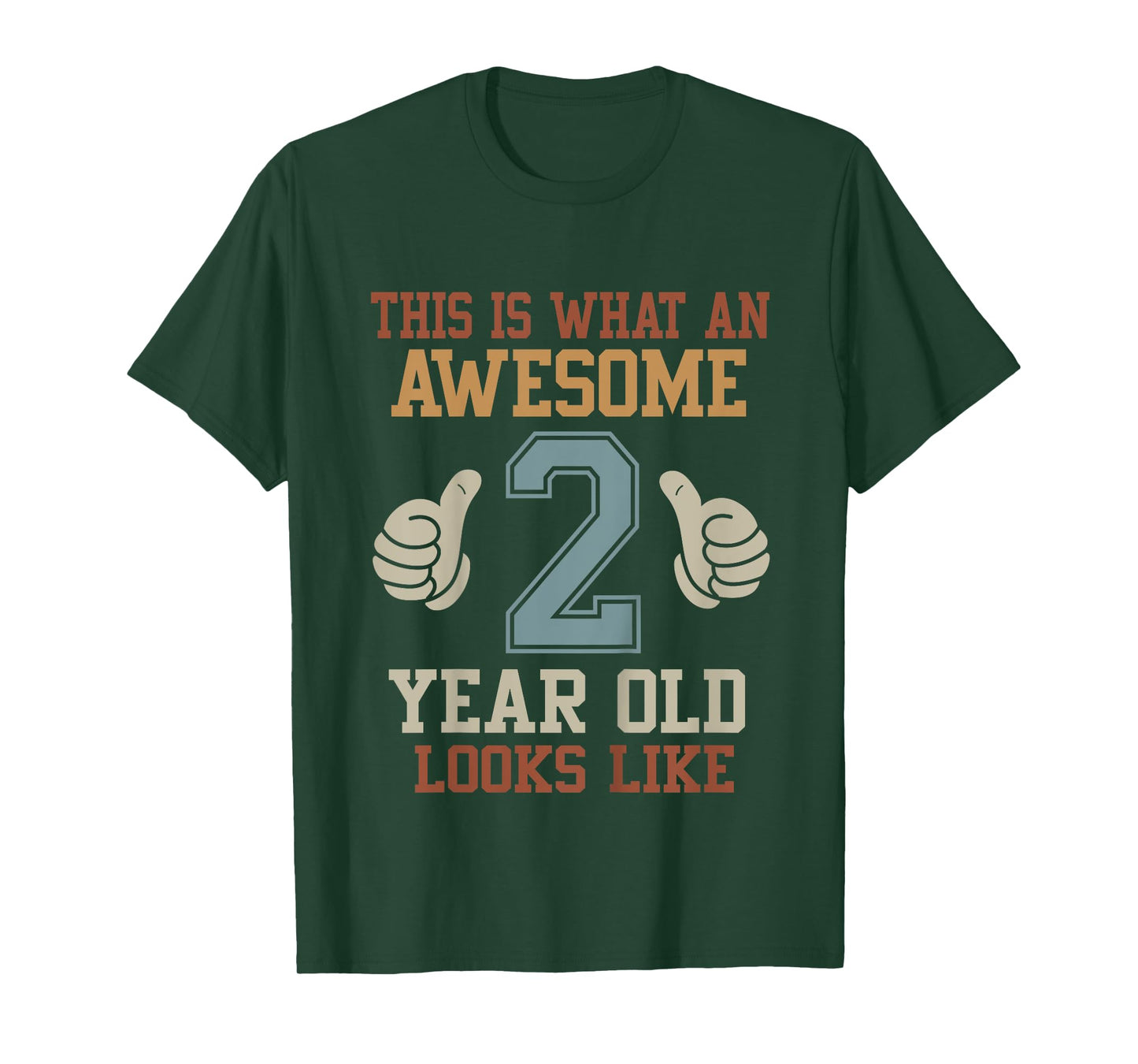 Kids This Is What an Awesome 2 Year Old Looks Like 2nd Birthday T-Shirt