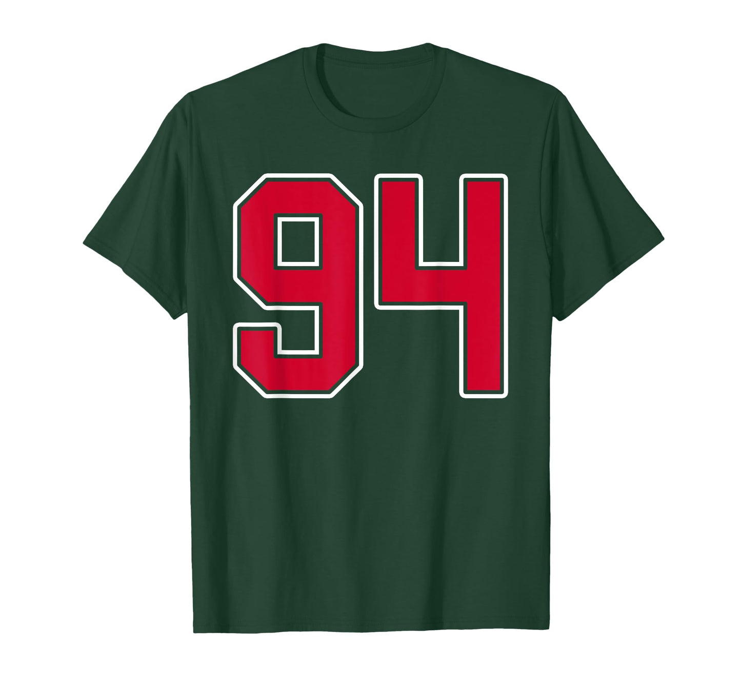 Red White Number 94 Jersey Player Uniform #94 T-Shirt