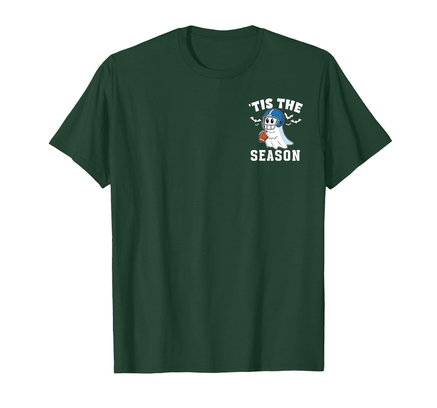 Ghost Playing Football 'Tis the Season Halloween Costume Kid T-Shirt