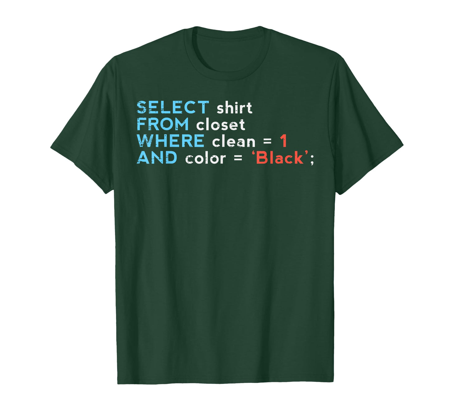 SQL Select Shirt From Closet Coder Database Admin Men Women T-Shirt