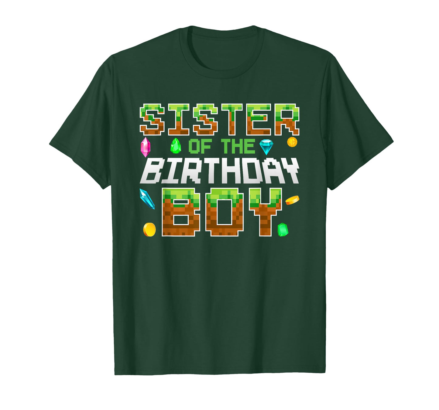 Sister Of The Birthday Boy Game Pixel Number Birthday Party T-Shirt