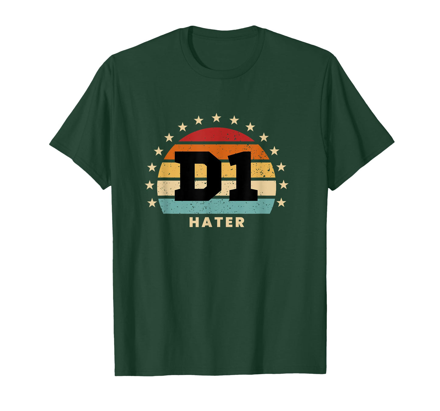 D1 Hater Retro Colorful Sporty Humor T-Shirt