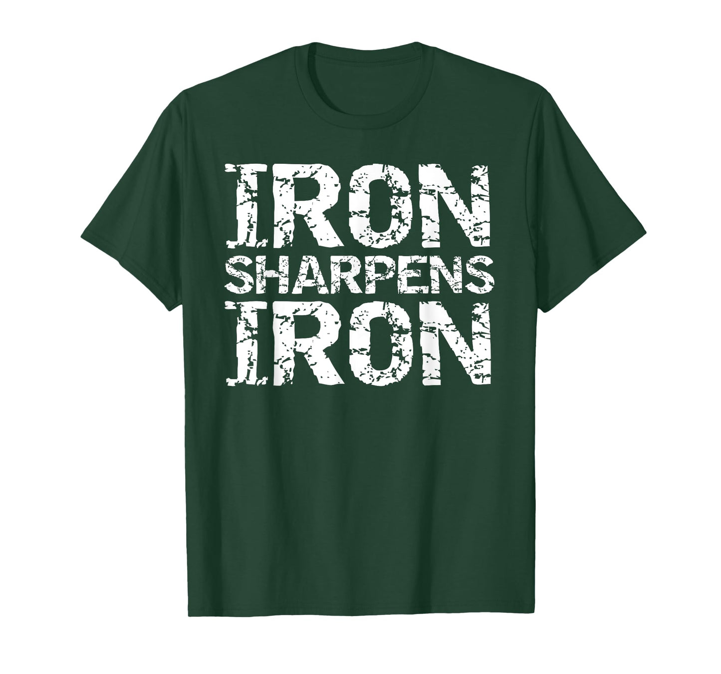 Christian Workout Discipleship Distressed Iron Sharpens Iron T-Shirt