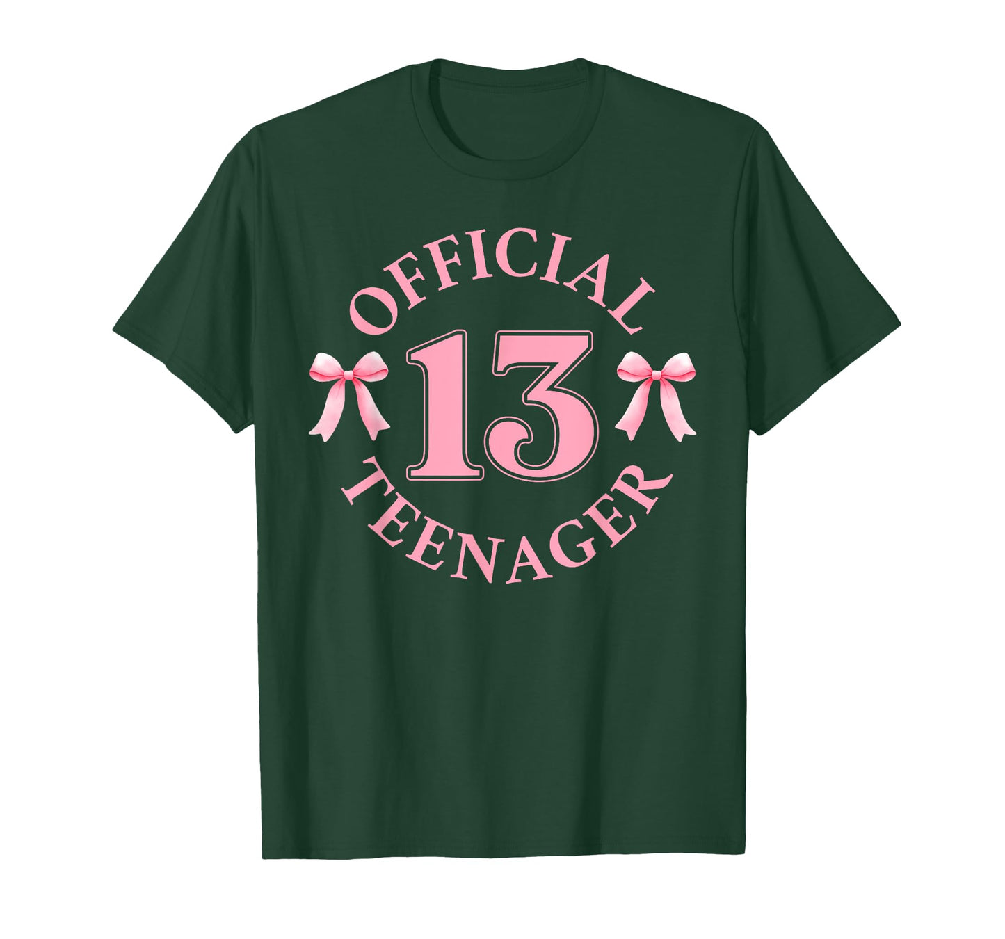 13th Birthday Coquette Bow Pink 13 Year Old Birthday Girl T-Shirt