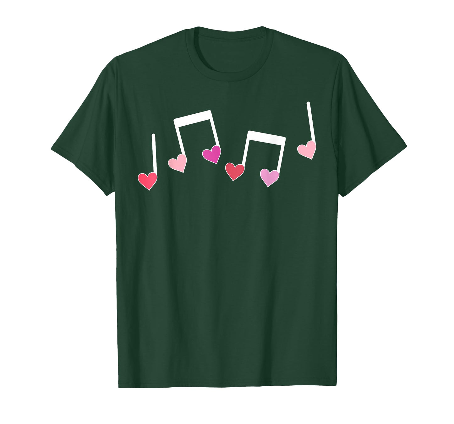 Music Notes Heart Valentines Day Musicians Music Lover Women T-Shirt