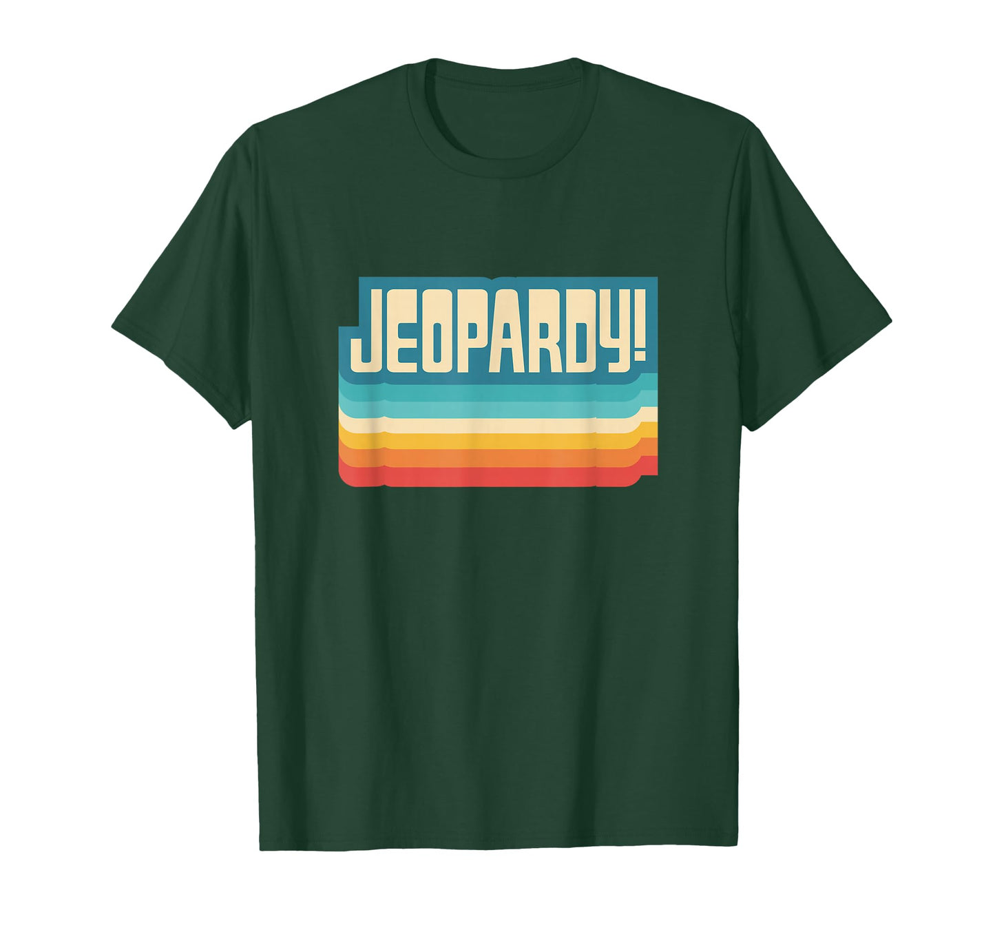 Jeopardy! Vintage Black Letter Print T-Shirt, Unisex-Adults, Short Sleeve, Small