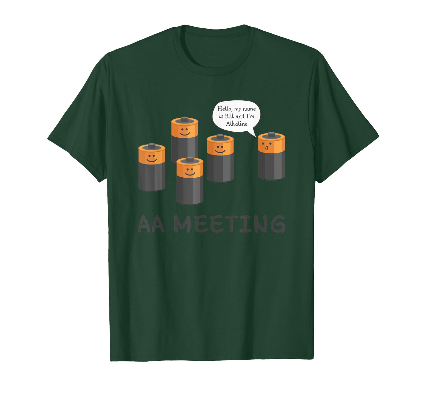 AA Meeting Cute Battery Funny Sarcastic Humor T-Shirt