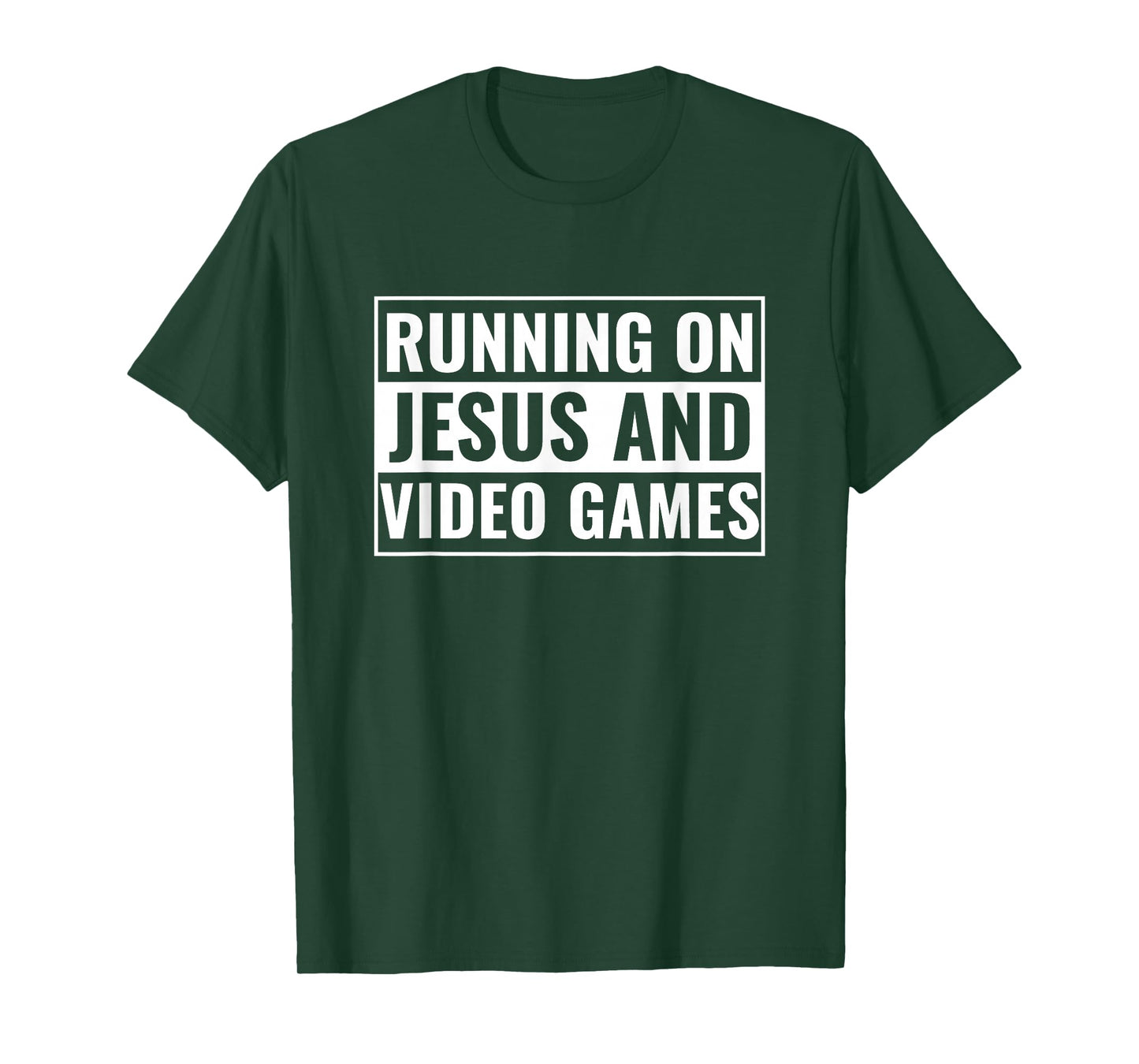 Christian Design Teen Boys Running on Jesus & Video Games T-Shirt