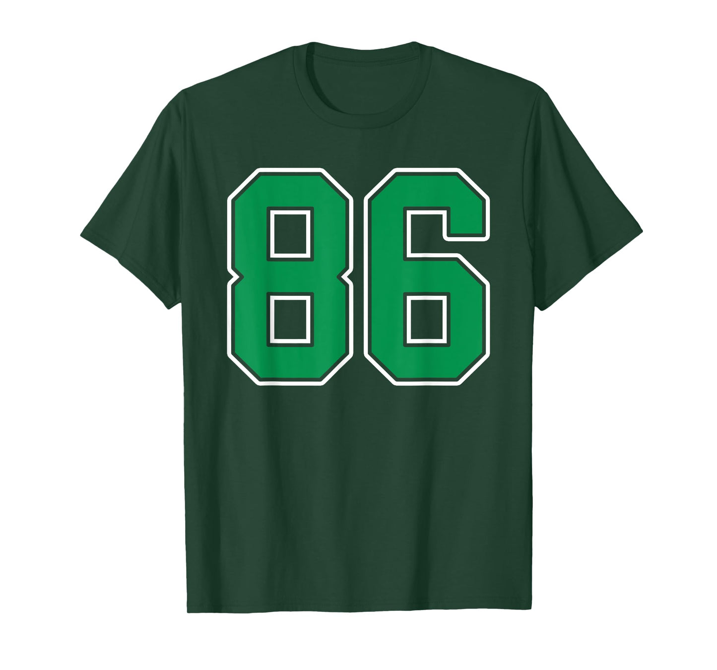 Kelly Green White Number 86 Jersey Player Uniform #86 T-Shirt