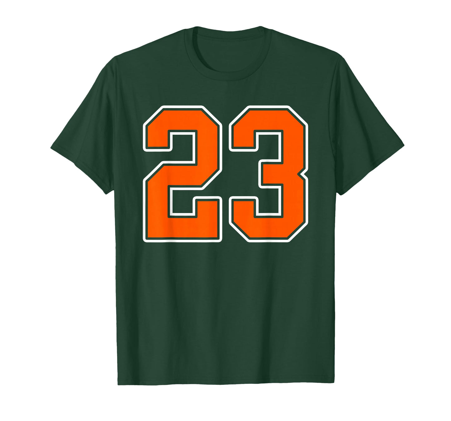 Orange White Number 23 Jersey Player Uniform #23 T-Shirt