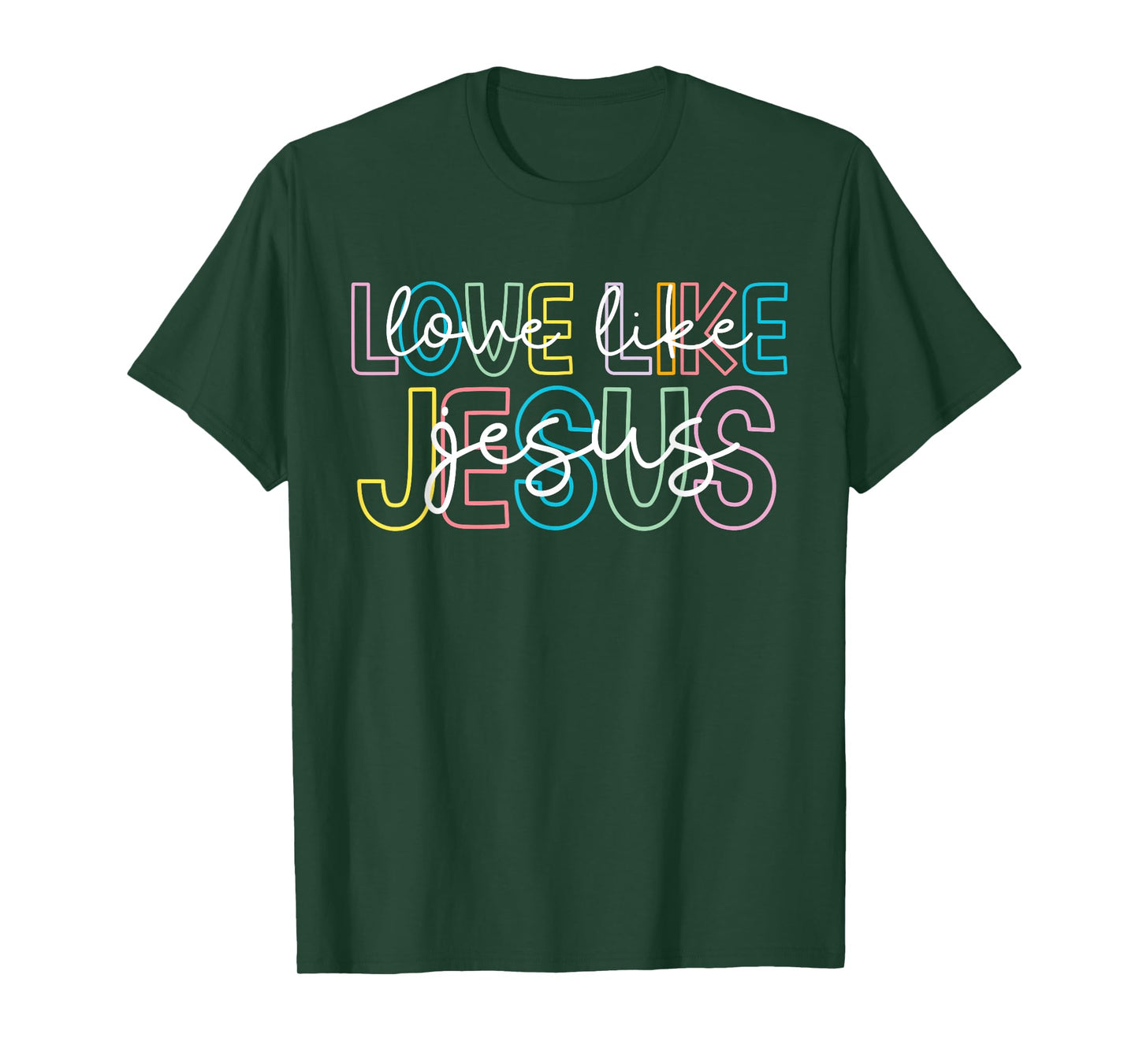 Retro Love Like Jesus God Religious Christian Women Girls T-Shirt