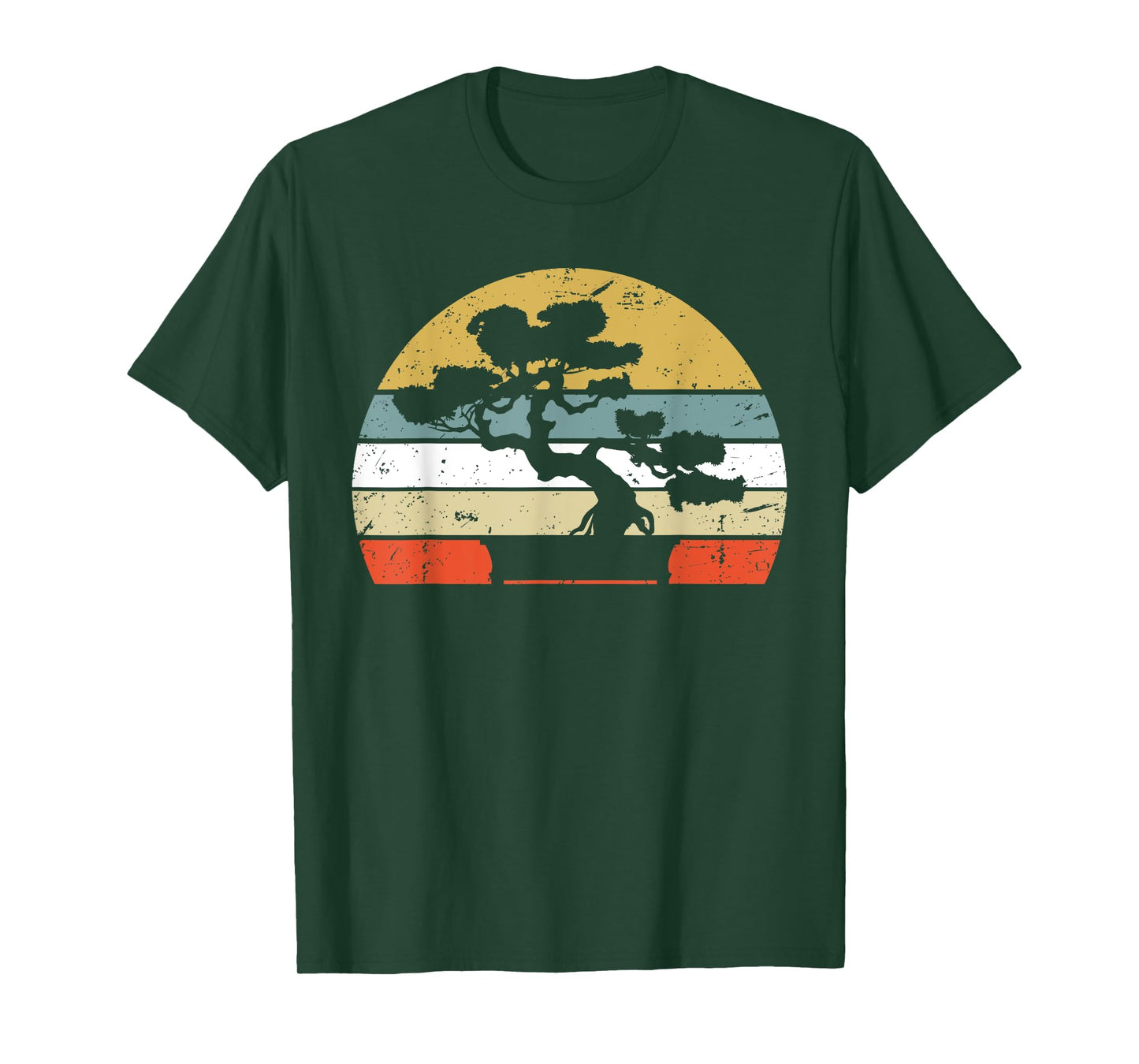 Bonsai Shirt Retro Vintage Sunset Bonsai Tree T-Shirt