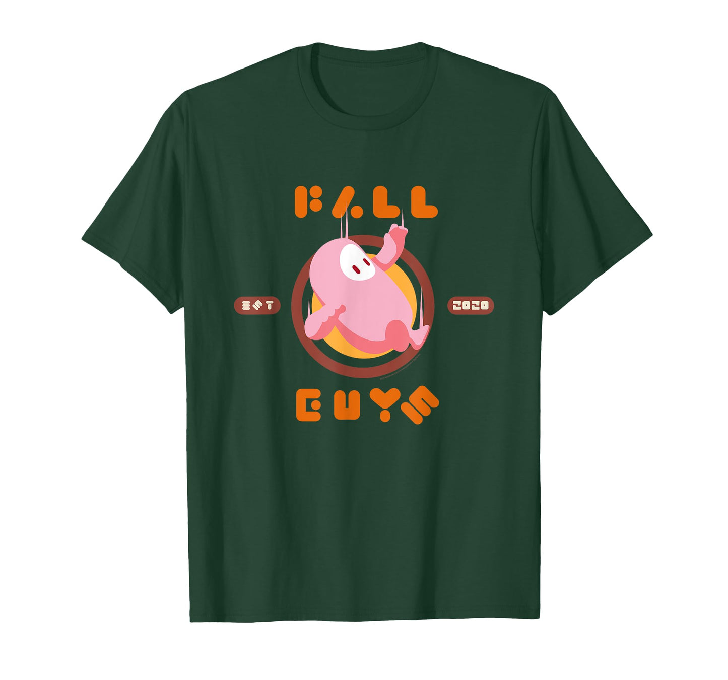 Fall Guys Retro Pink Bean Circle Throwback T-Shirt