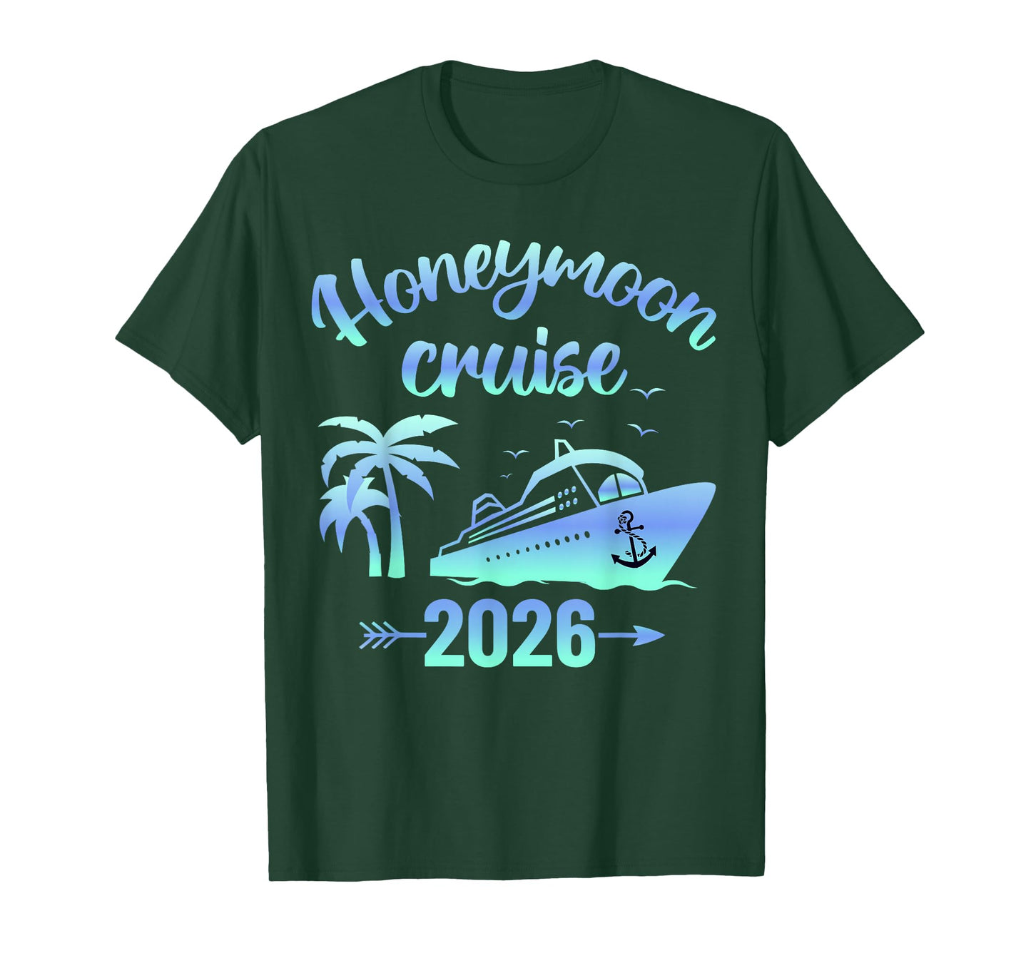 Honeymoon Cruise Just Married 2026 Couples Matching T-Shirt