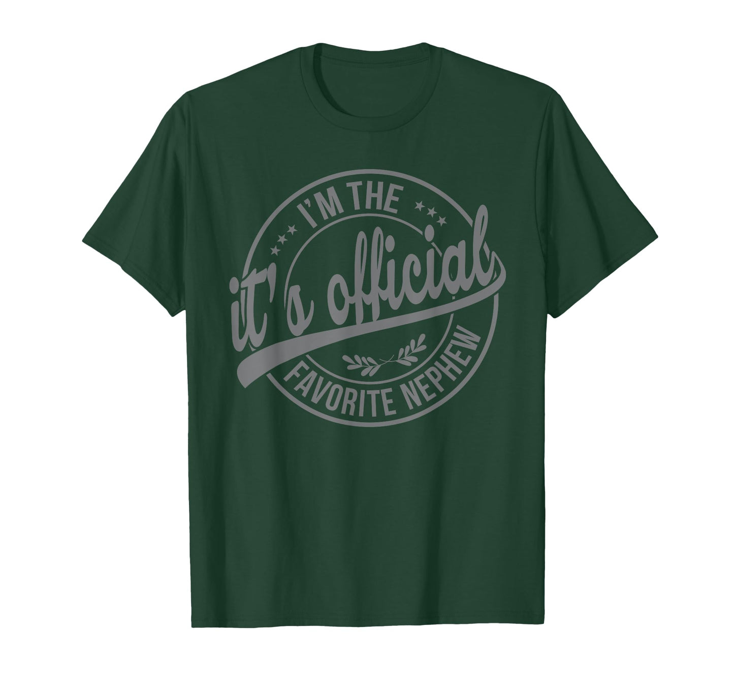 Its Official I'm The Favorite Nephew Black T-Shirt, Men's, Unisex, Small, Short Sleeve, Modern Classic, Letter Print, Crew Neck
